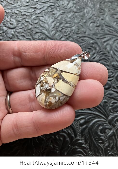 Yellow Brecciated Mookaite Stone Crystal Jewelry Pendant - #TuXIWI0CC24-4
