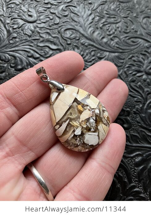 Yellow Brecciated Mookaite Stone Crystal Jewelry Pendant - #TuXIWI0CC24-3