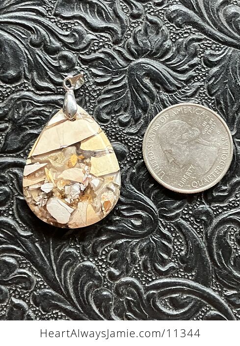 Yellow Brecciated Mookaite Stone Crystal Jewelry Pendant - #TuXIWI0CC24-7