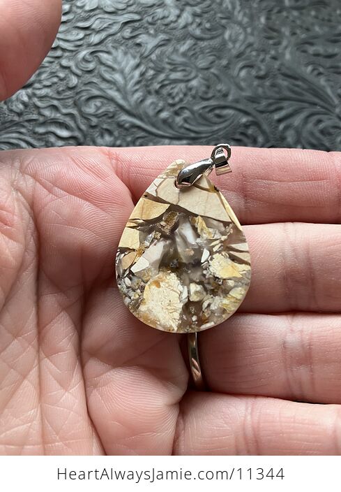 Yellow Brecciated Mookaite Stone Crystal Jewelry Pendant - #TuXIWI0CC24-5
