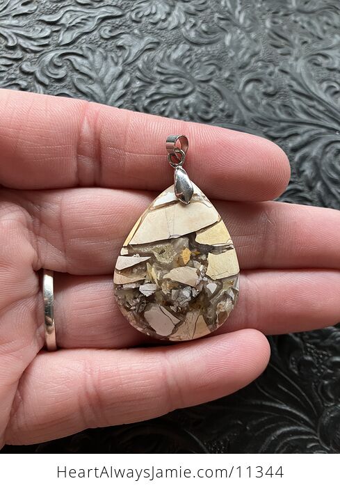 Yellow Brecciated Mookaite Stone Crystal Jewelry Pendant - #TuXIWI0CC24-2