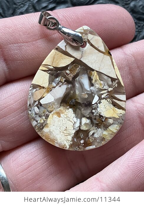 Yellow Brecciated Mookaite Stone Crystal Jewelry Pendant - #TuXIWI0CC24-6