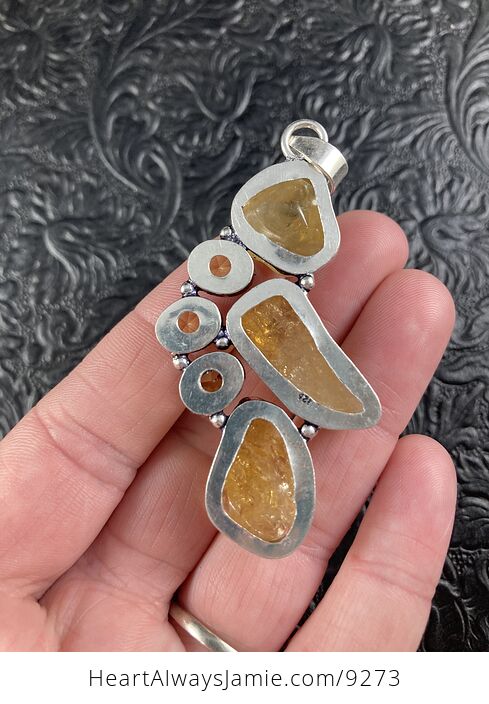 Yellow Citrine Crystal Stone Jewelry Pendant - #YpgnEisXwXU-7