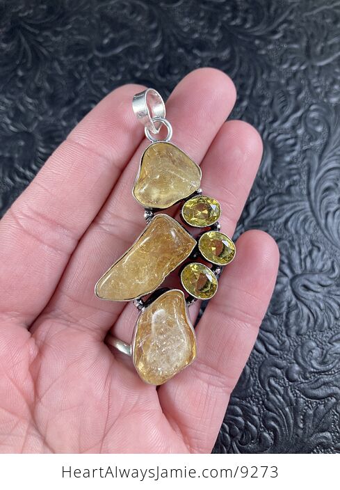 Yellow Citrine Crystal Stone Jewelry Pendant - #YpgnEisXwXU-2