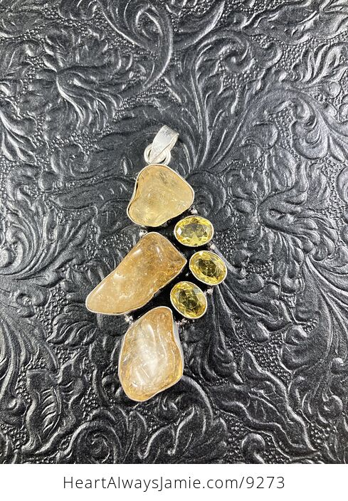 Yellow Citrine Crystal Stone Jewelry Pendant - #YpgnEisXwXU-1