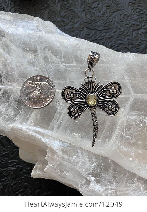 Yellow Citrine Dragonfly Stone Jewelry Crystal Pendant - #abcKEsoNyiU-5