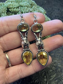 Yellow Citrine Rabbit Stone Jewelry Crystal Earrings #ISjR2HzRkVg