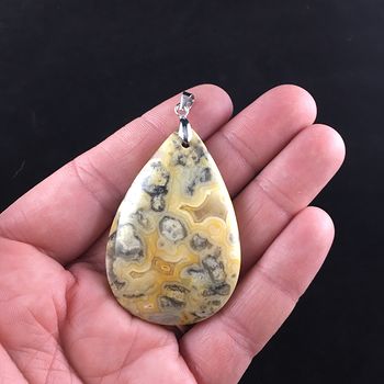 Yellow Crazy Lace Mexican Agate Stone Jewelry Pendant #1ywtHoXLMqM