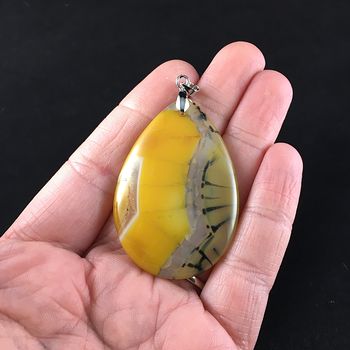 Yellow Dragon Veins Stone Jewelry Pendant #2k6obBTd92c