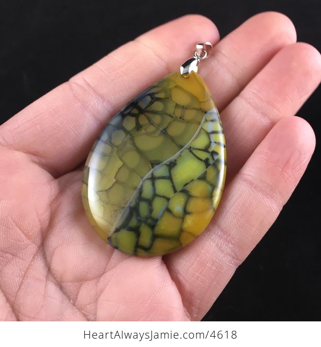Yellow Dragon Veins Stone Jewelry Pendant - #1ESRbinmEME-2