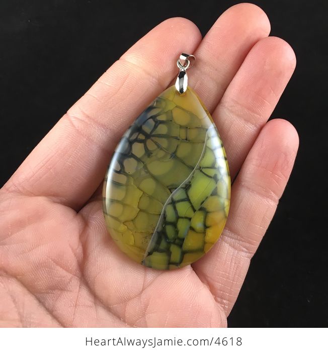 Yellow Dragon Veins Stone Jewelry Pendant - #1ESRbinmEME-1