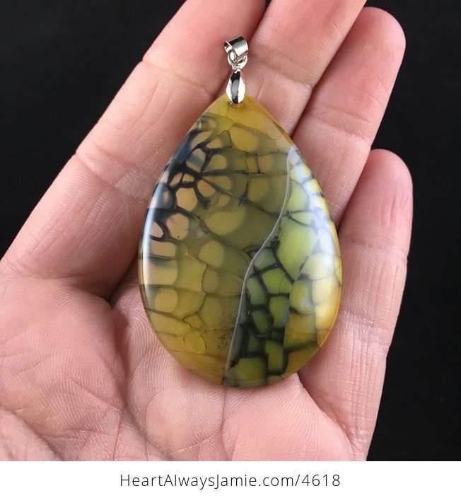 Yellow Dragon Veins Stone Jewelry Pendant - #1ESRbinmEME-3