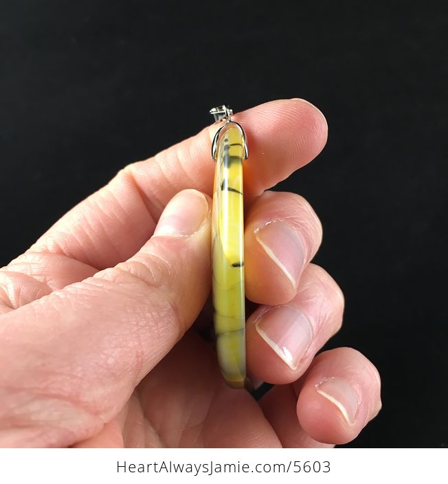 Yellow Dragon Veins Stone Jewelry Pendant - #2k6obBTd92c-5