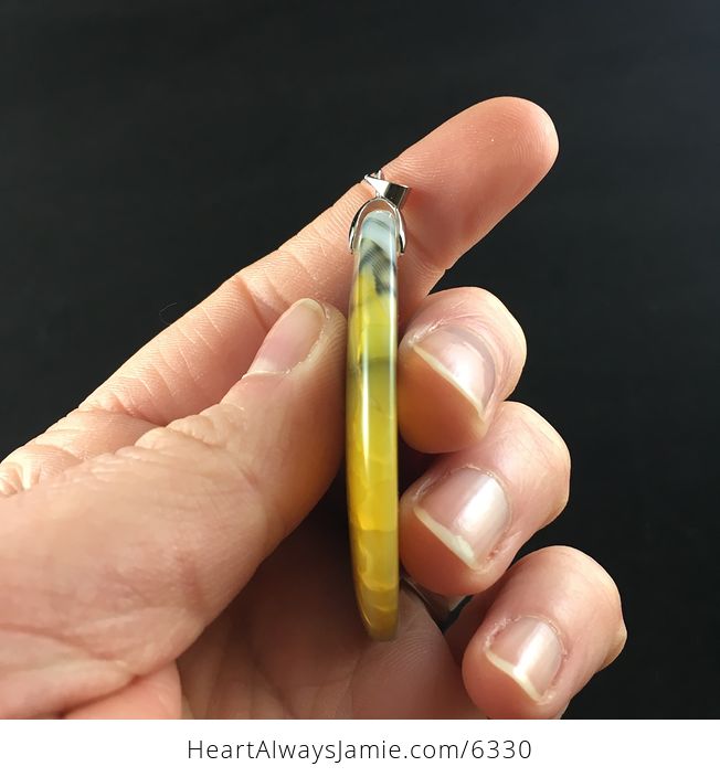 Yellow Dragon Veins Stone Jewelry Pendant - #QWNHxswQs9Q-5