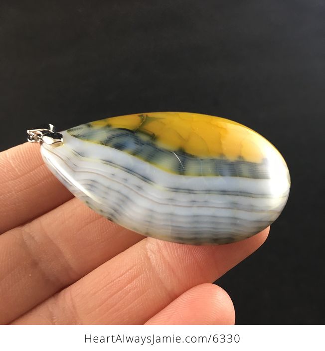 Yellow Dragon Veins Stone Jewelry Pendant - #QWNHxswQs9Q-4