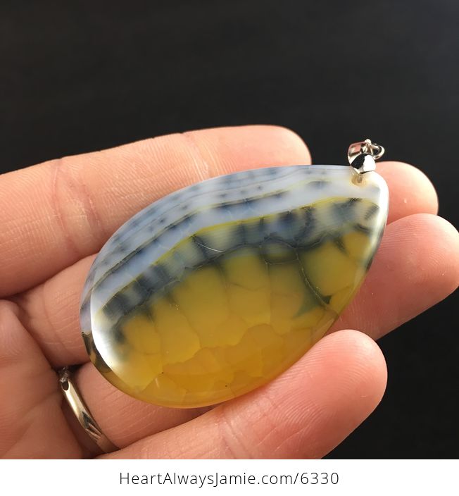 Yellow Dragon Veins Stone Jewelry Pendant - #QWNHxswQs9Q-3
