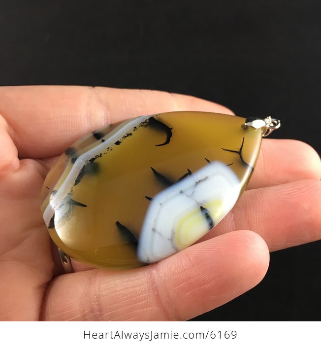 Yellow Dragon Veins Stone Jewelry Pendant - #mw55WNNPZZw-3