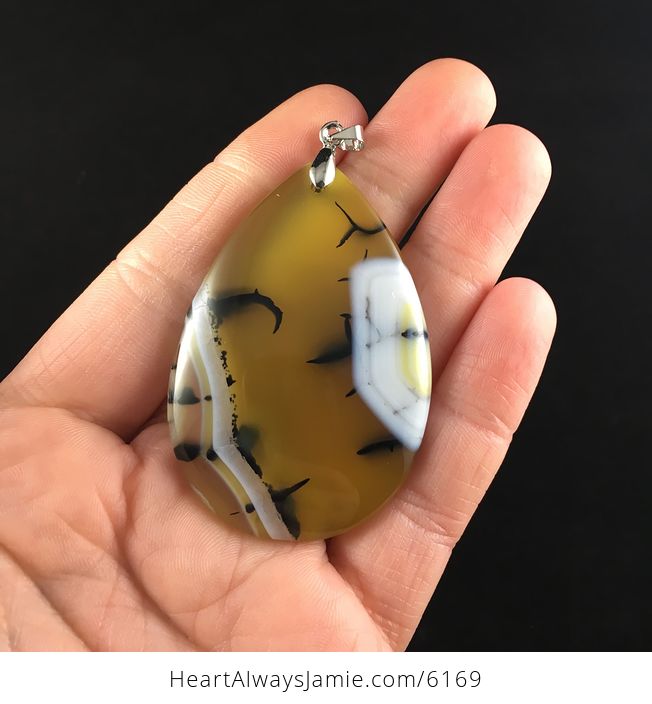 Yellow Dragon Veins Stone Jewelry Pendant - #mw55WNNPZZw-1