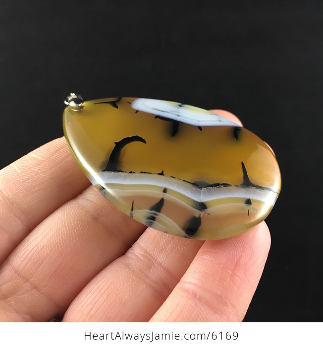 Yellow Dragon Veins Stone Jewelry Pendant - #mw55WNNPZZw-4
