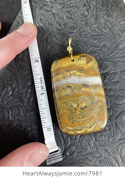 Yellow Druzy Tiger Eye Stone Jewelry Pendant - #MpyOUCX3RSk-9