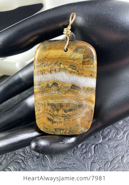 Yellow Druzy Tiger Eye Stone Jewelry Pendant - #MpyOUCX3RSk-2