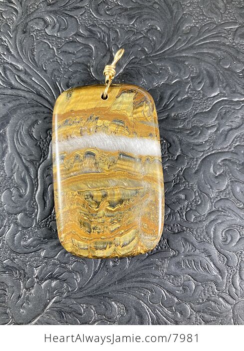 Yellow Druzy Tiger Eye Stone Jewelry Pendant - #MpyOUCX3RSk-5