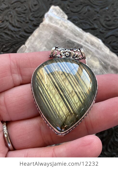 Yellow Flash Labradorite Crystal Stone Jewelry Pendant - #qZuf4uYlVEI-2