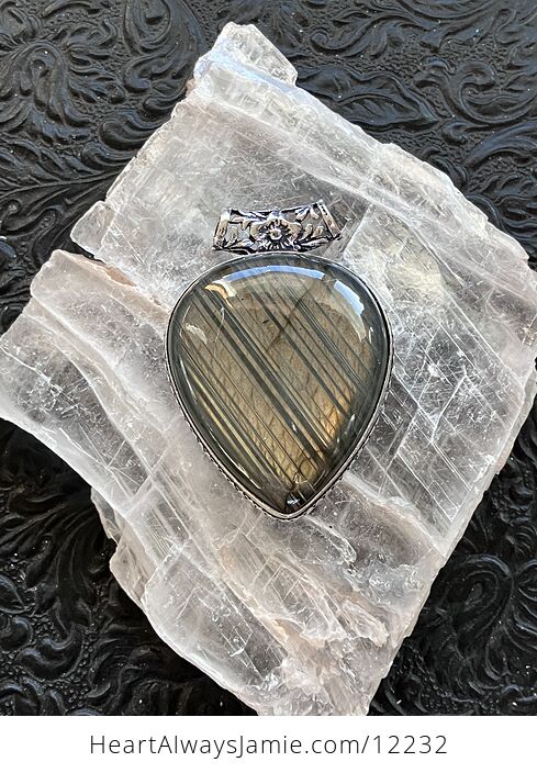 Yellow Flash Labradorite Crystal Stone Jewelry Pendant - #qZuf4uYlVEI-1