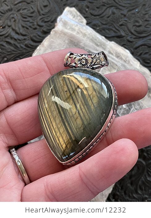 Yellow Flash Labradorite Crystal Stone Jewelry Pendant - #qZuf4uYlVEI-5