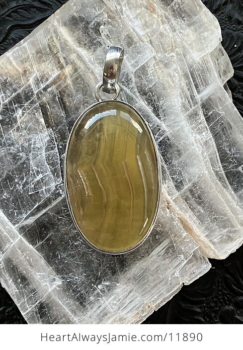 Yellow Fluorite Crystal Stone Jewelry Pendant - #ljais0lDxX4-4