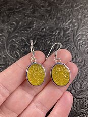 Yellow Glass Flower Earrings #4ZGEzTMiW2w