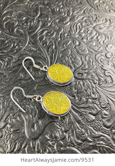Yellow Glass Flower Earrings - #4ZGEzTMiW2w-2