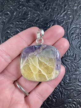 Yellow Green and Purple Fluorite Crystal Stone Jewelry Pendant #Wyb1IKdXb9E