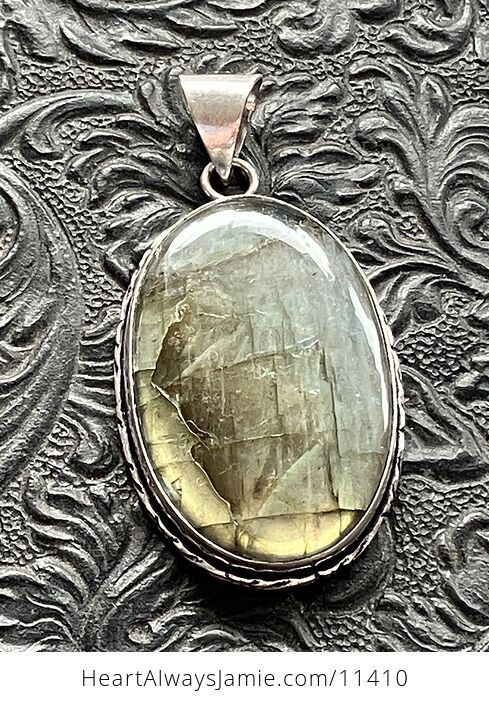 Yellow Green Flash Labradorite Crystal Stone Jewelry Pendant - #HN0jNLqsixk-2